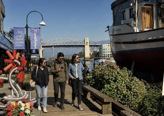 Players walking the boardwalk